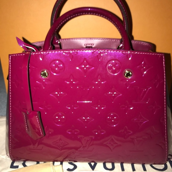 Authentic Louis Vuitton Magenta Vernis Montaigne BB - Picture 1 of 12